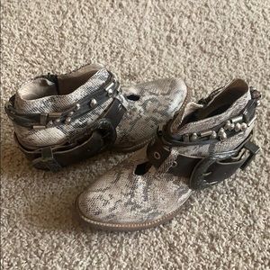 Freebird Saloon snakeskin booties